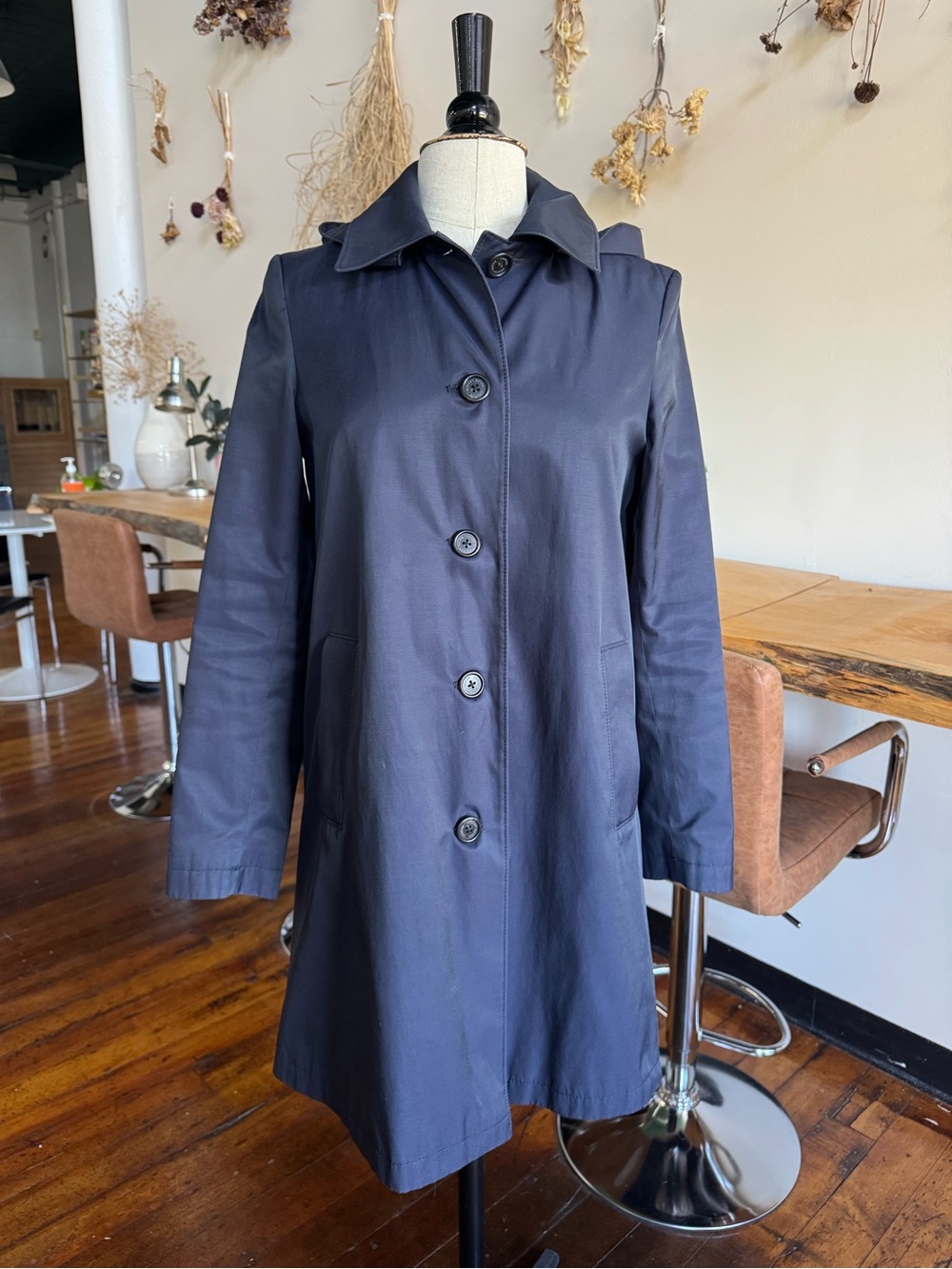 Ralph Lauren Navy Single-Breasted Trench Coat